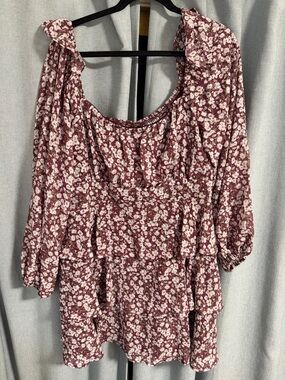 Floral Tiered Ruffle Mini Dress - size b